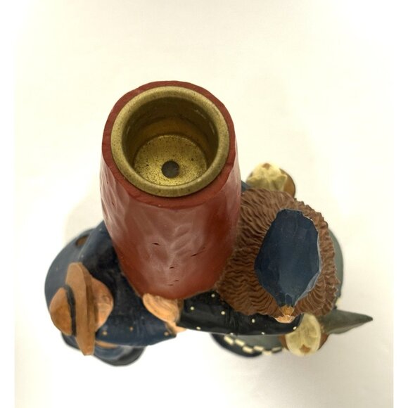 Williraye Studios 2000 Retired Girl w Crow & Man Holding a Carrot Candleholder - Picture 8 of 8